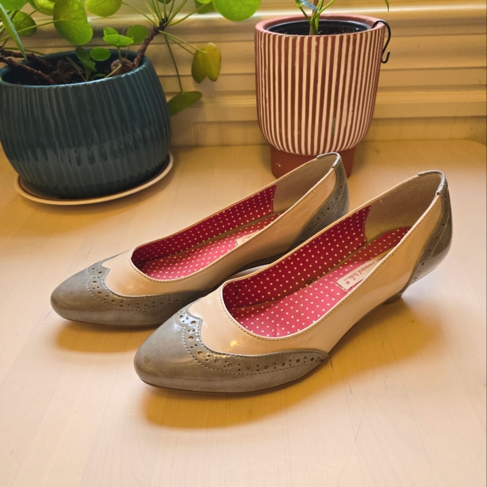 Grey BAIT B.A.I.T. Oxford kitten heels